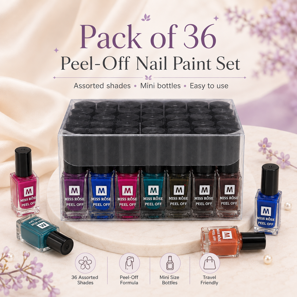 36 Colors Peel Off Nail Paint Set